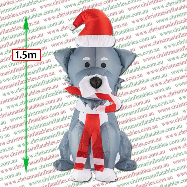 1.5m Schnauzer Puppy Christmas Inflatable - Image 2