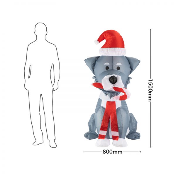 1.5m Schnauzer Puppy Christmas Inflatable - Image 5