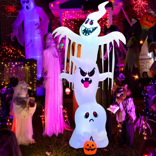 3.1m Stacked Ghosts Halloween Inflatable w/ RGB Lights - Image 12