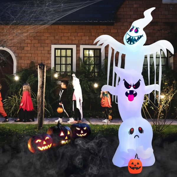 3.1m Stacked Ghosts Halloween Inflatable w/ RGB Lights - Image 13