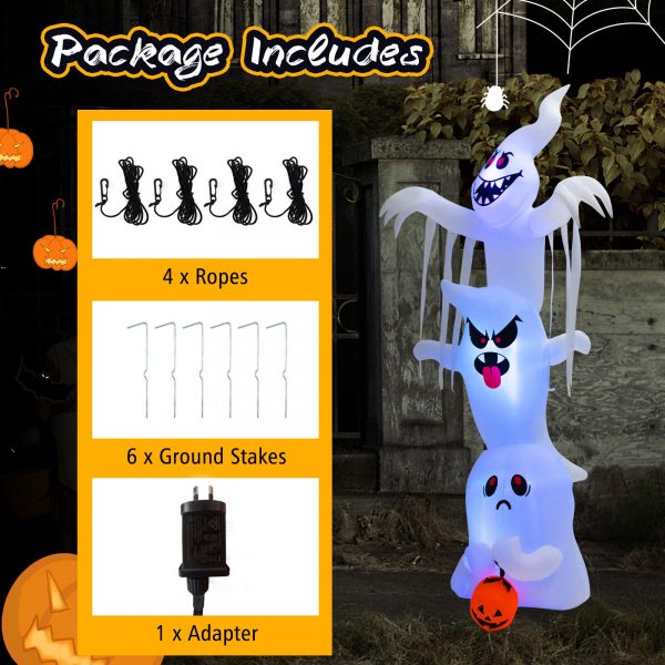 3.1m Stacked Ghosts Halloween Inflatable w/ RGB Lights - Image 7