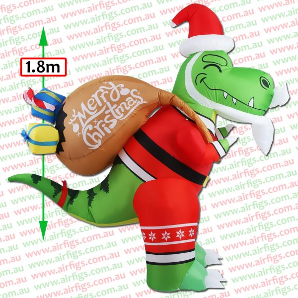 1.8m T-Rex Dinosaur Delivery Christmas Inflatable - Image 2