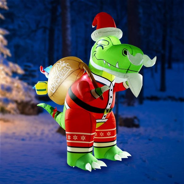 1.8m T-Rex Dinosaur Delivery Christmas Inflatable - Image 3