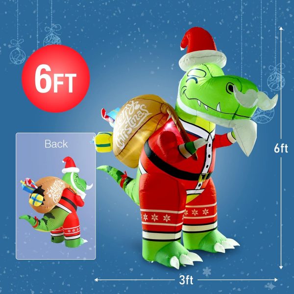 1.8m T-Rex Dinosaur Delivery Christmas Inflatable - Image 4