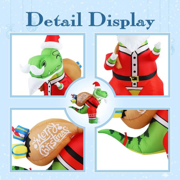 1.8m T-Rex Dinosaur Delivery Christmas Inflatable - Image 5