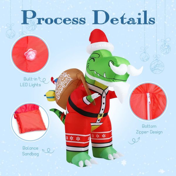 1.8m T-Rex Dinosaur Delivery Christmas Inflatable - Image 6