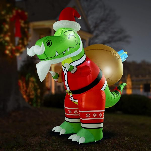 1.8m T-Rex Dinosaur Delivery Christmas Inflatable - Image 8