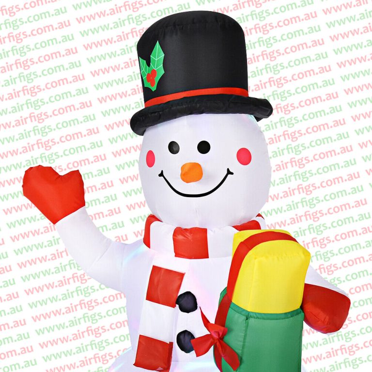 1.5m Snowman with Ribbon Light Christmas Inflatable – Airfigs Inflatables