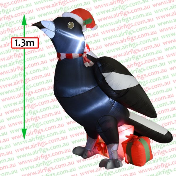 1.3m Magpie with Gifts Christmas Inflatable - Image 2