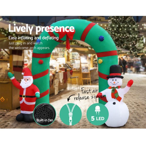 2.5m Santa Snowman Wreath Archway Inflatable - Image 4