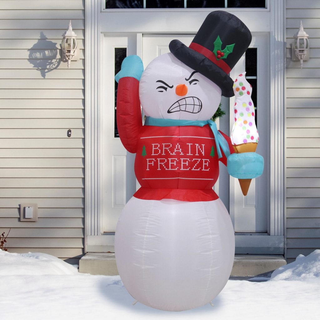 1 8m animated brain freeze shivering snowman inflatable airfigs