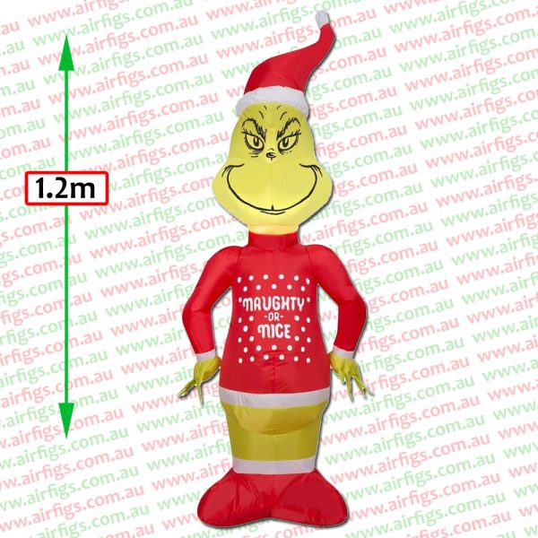 1.2m Grinch in Ugly Sweater Dr. Seuss Christmas Inflatable - Image 2