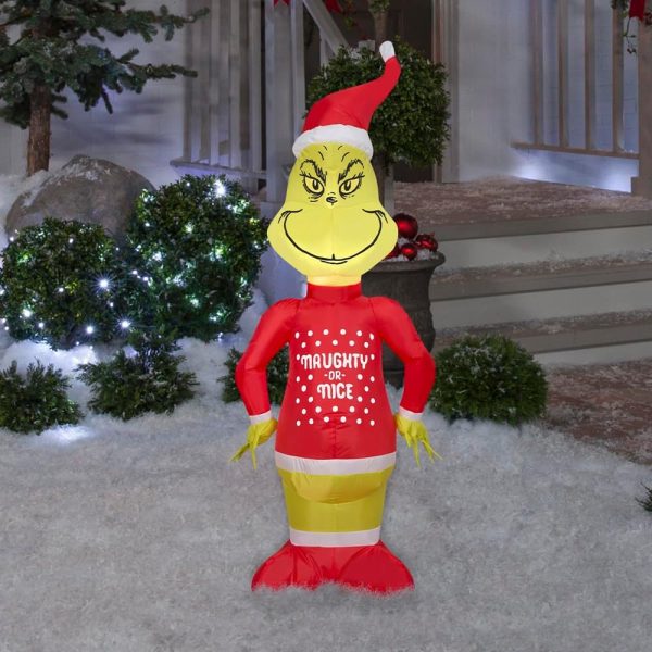 1.2m Grinch in Ugly Sweater Dr. Seuss Christmas Inflatable - Image 3