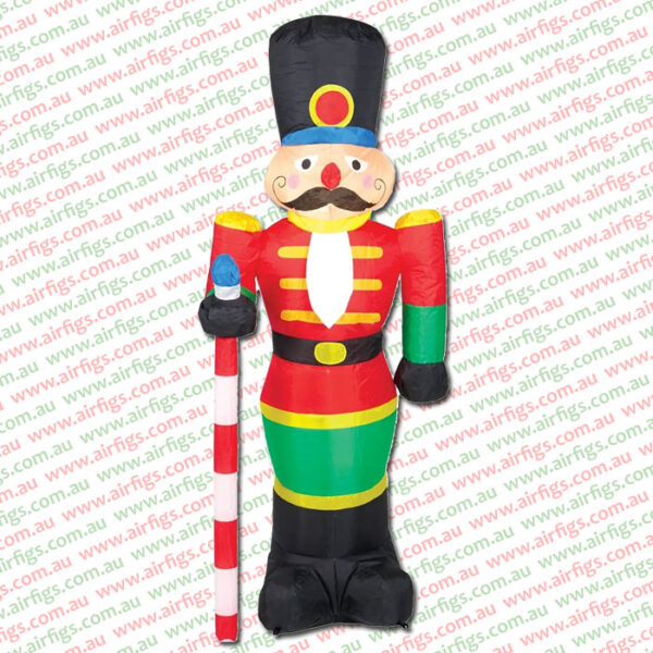 1.8m Nutcracker Soldier & Cane Christmas Inflatable