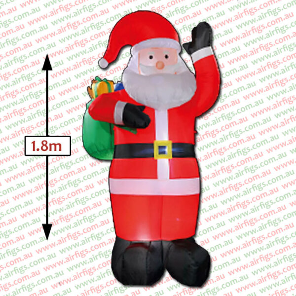 1.8m Santa With Sack Christmas Inflatable - Image 2