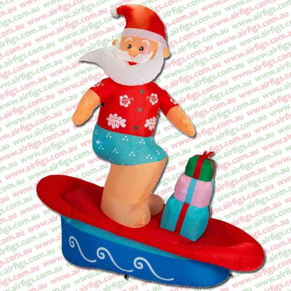 2.1m Surfboard Santa with Presents Christmas Inflatable