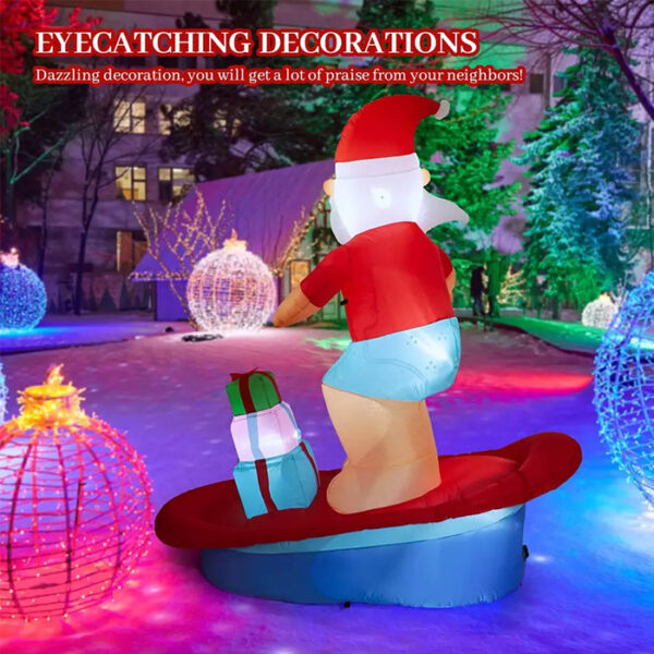 2.1m Surfboard Santa with Presents Christmas Inflatable - Image 6