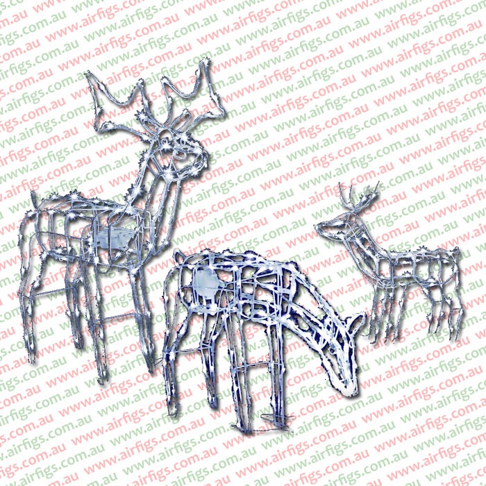 Animated Reindeer Family Christmas Lights 250 LEDs