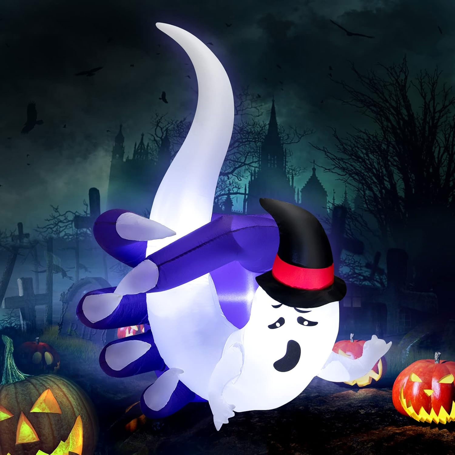 1.8m Ghost in Sharp Claw Halloween Inflatable - Image 3