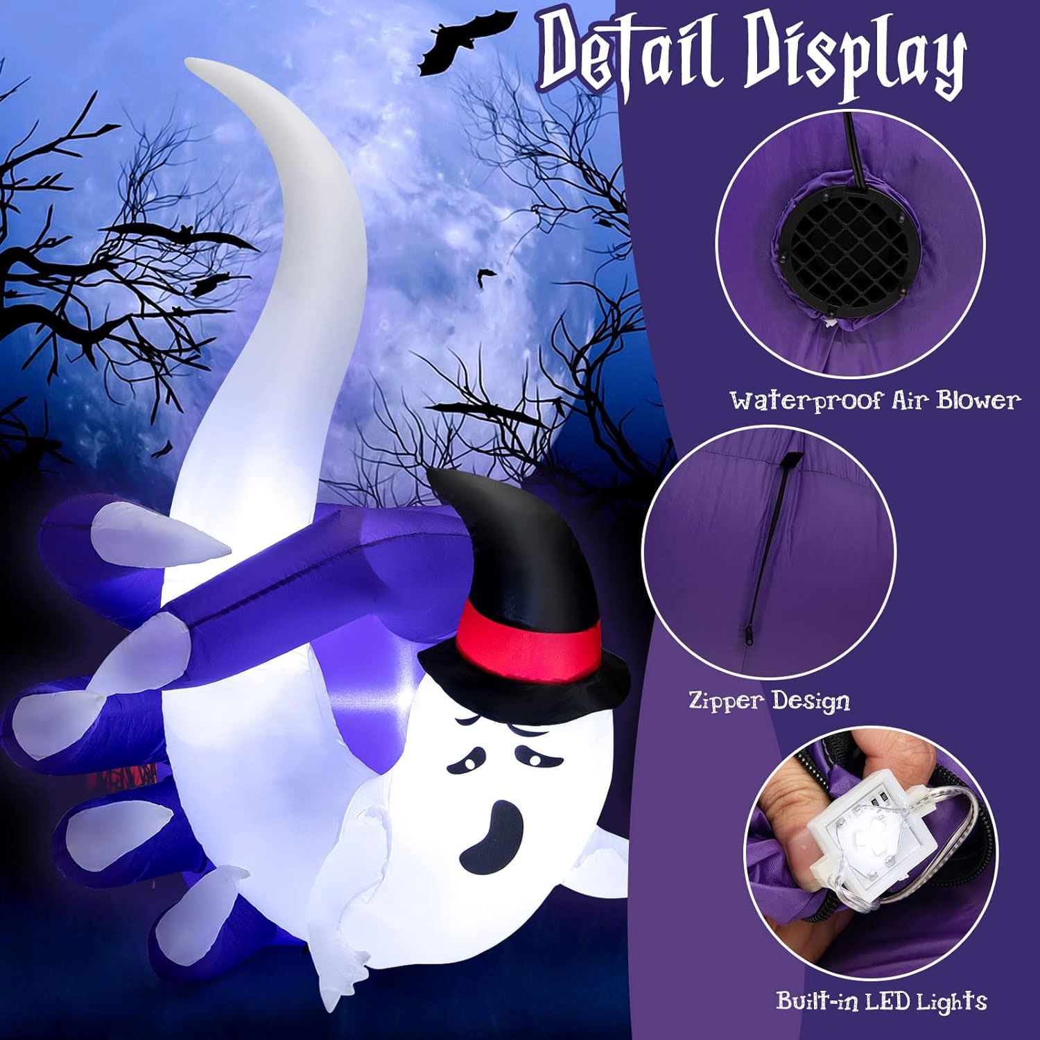 1.8m Ghost in Sharp Claw Halloween Inflatable - Image 7