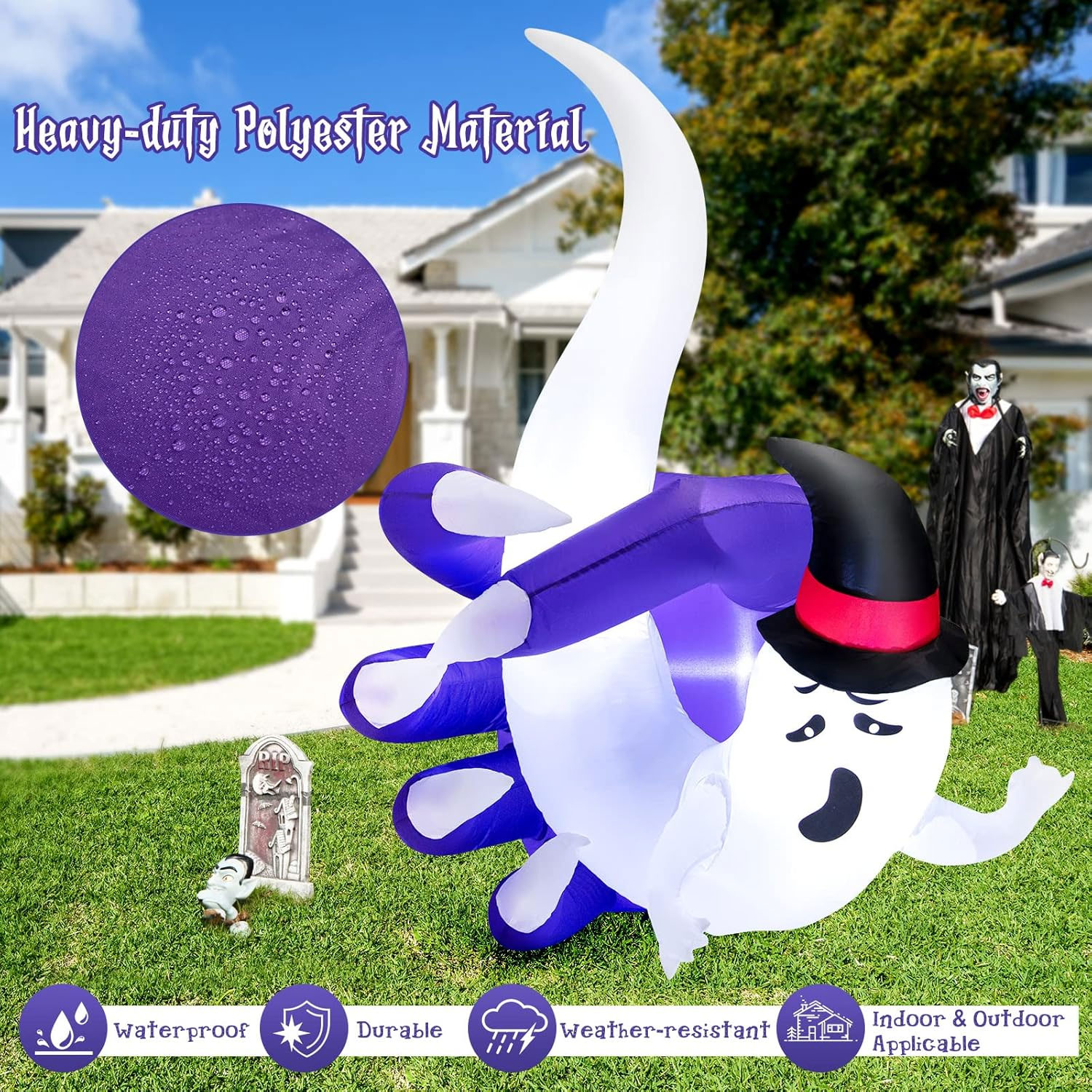 1.8m Ghost in Sharp Claw Halloween Inflatable - Image 8