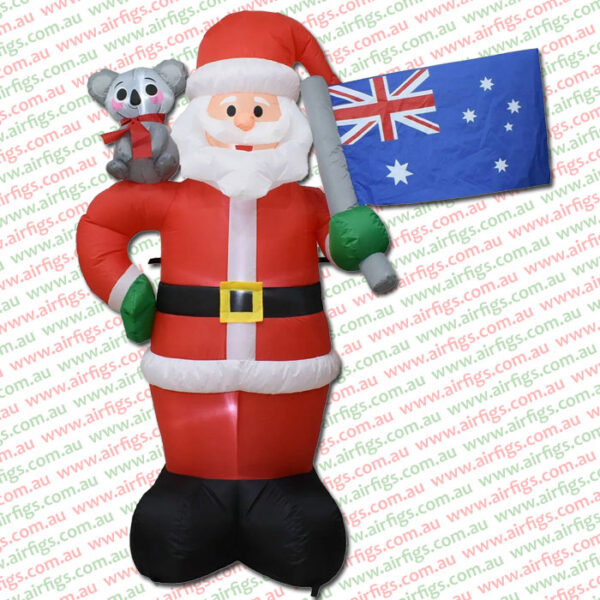 1.8m Aussie Flag Santa and Koala Christmas Inflatable