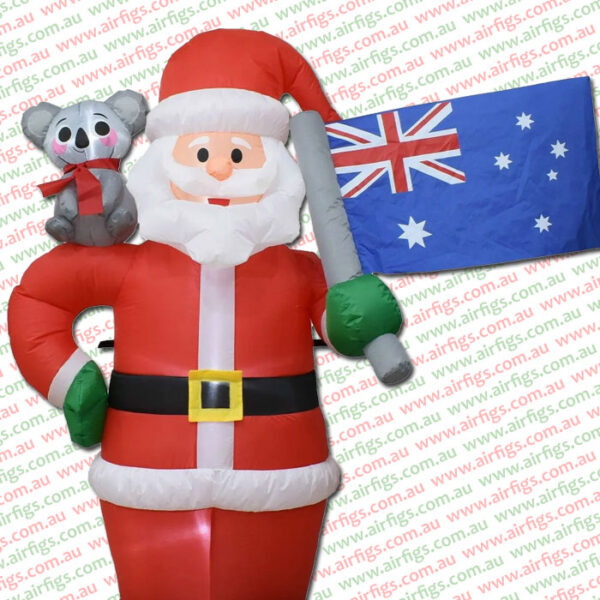 1.8m Aussie Flag Santa and Koala Christmas Inflatable - Image 5