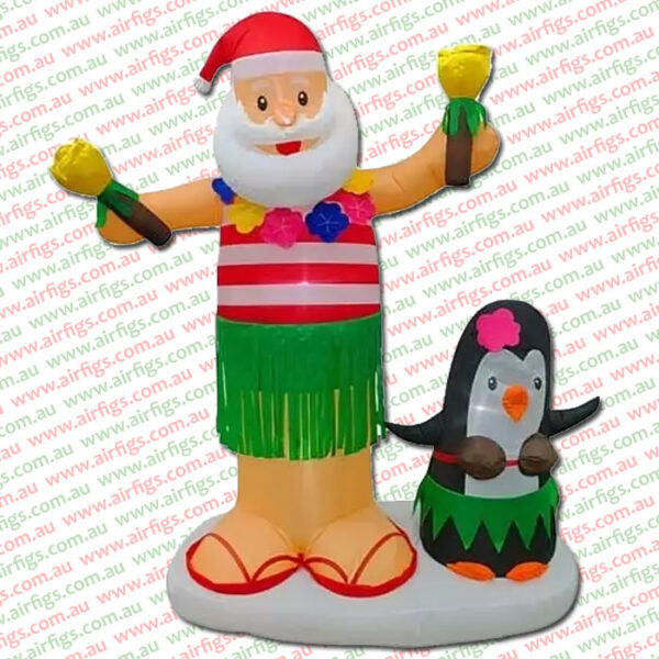 1.8m Dancing Santa and Penguin Christmas Inflatable