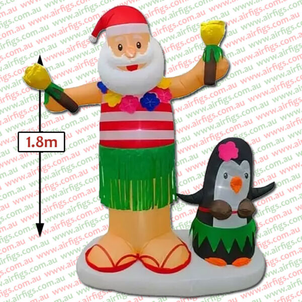 1.8m Dancing Santa and Penguin Christmas Inflatable - Image 2