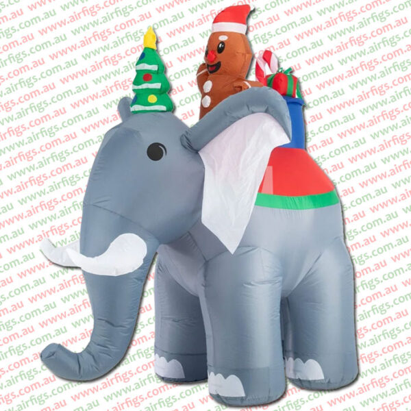 1.8m Gingerbread Man On Elephant Christmas Inflatable