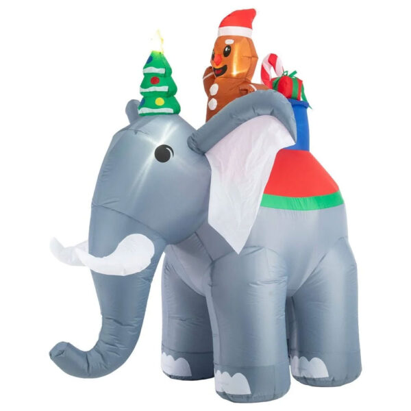 1.8m Gingerbread Man On Elephant Christmas Inflatable - Image 4