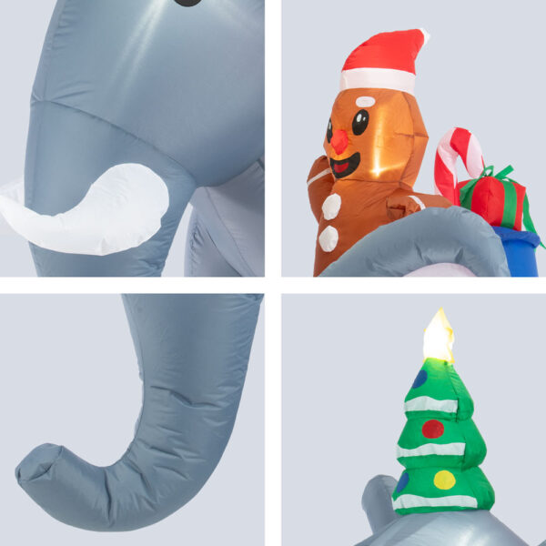 1.8m Gingerbread Man On Elephant Christmas Inflatable - Image 5