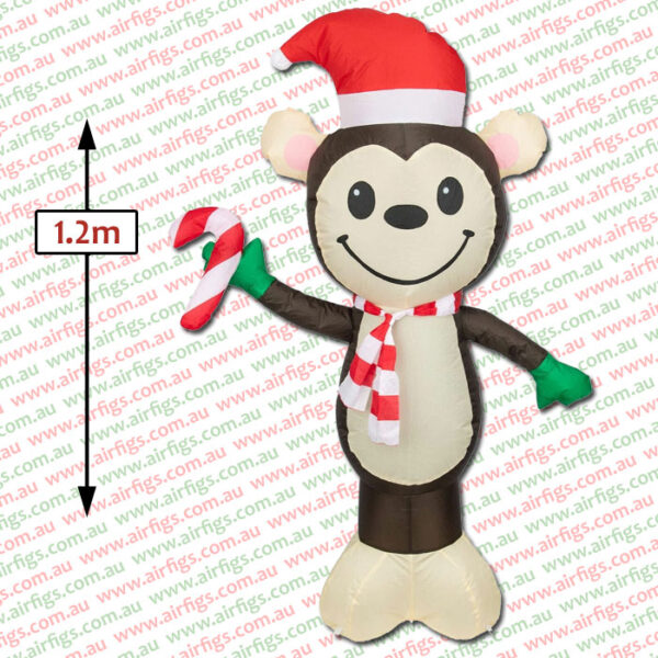 1.2m Monkey with Candy Cane - Image 2