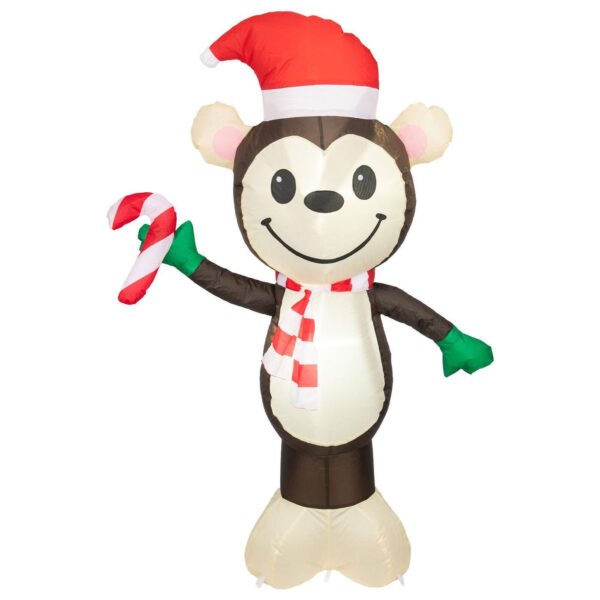 1.2m Monkey with Candy Cane - Image 3