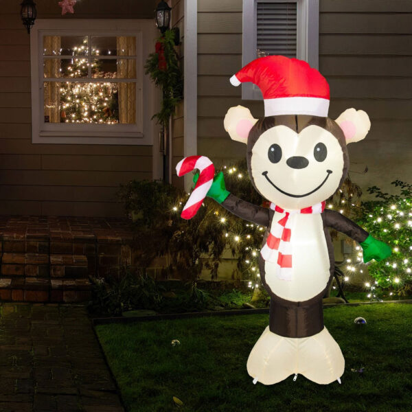 1.2m Monkey with Candy Cane - Image 6