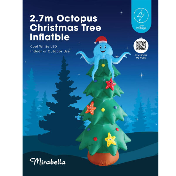 2.7m Octopus Christmas Tree Christmas Inflatable - Image 3