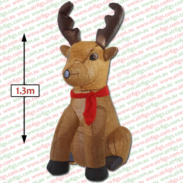 1.3m Plush Fabric Reindeer Christmas Inflatable - Image 2