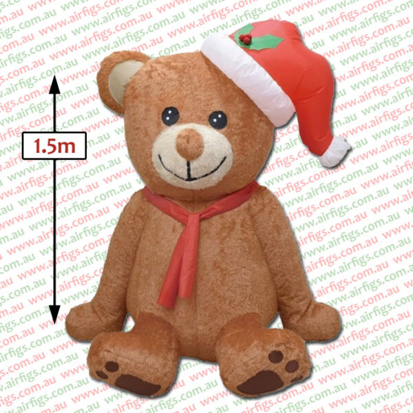 1.5m Sitting Furry Bear Christmas Inflatable - Image 2