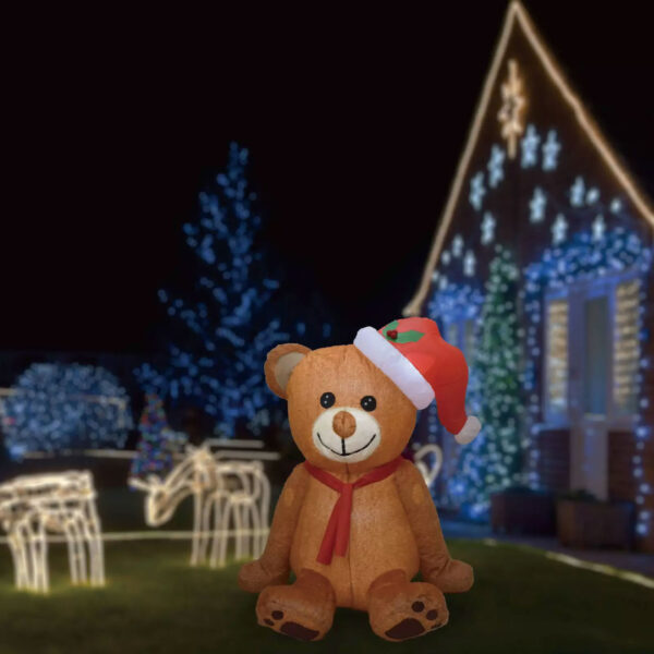 1.5m Sitting Furry Bear Christmas Inflatable - Image 3