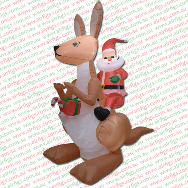 1.8m Santa Rides On Kangaroo Christmas Inflatable