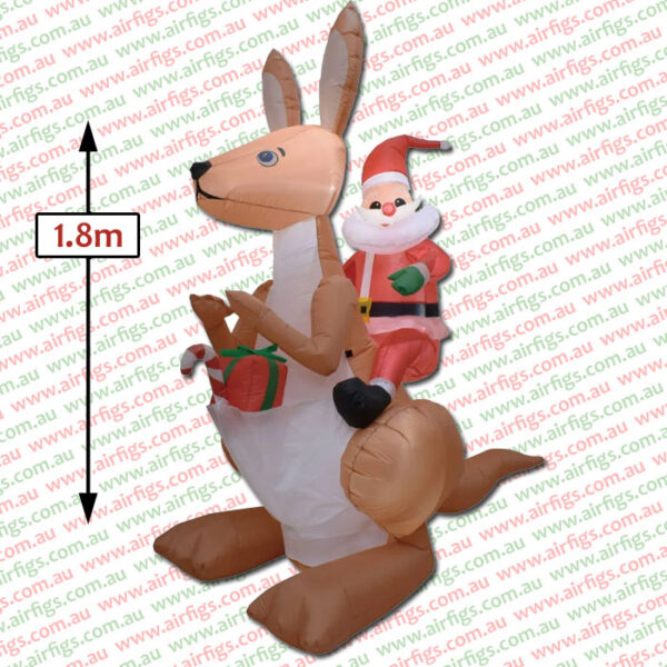 1.8m Santa Rides On Kangaroo Christmas Inflatable - Image 2