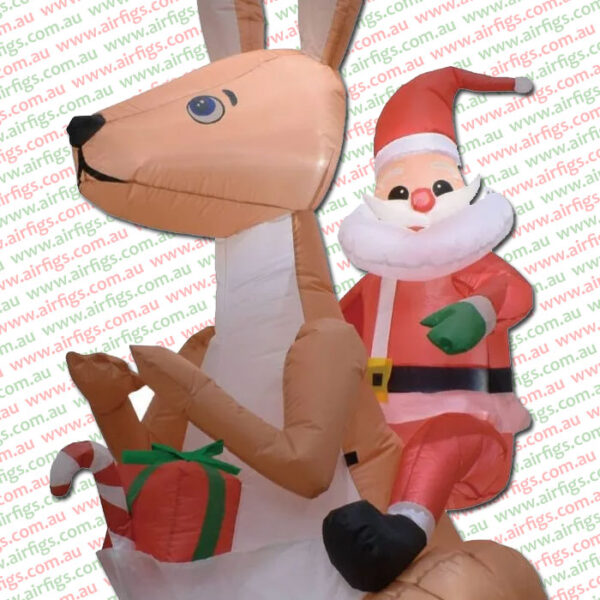 1.8m Santa Rides On Kangaroo Christmas Inflatable - Image 3