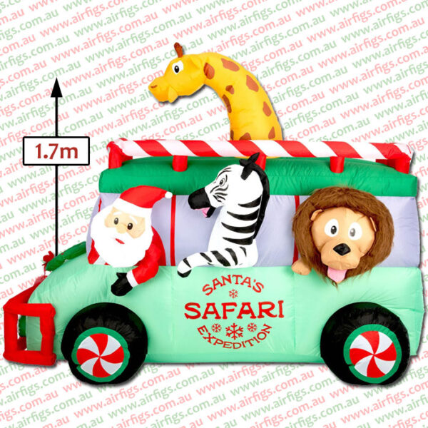 1.7m Santa's Safari Expedition Van Christmas Inflatable - Image 2