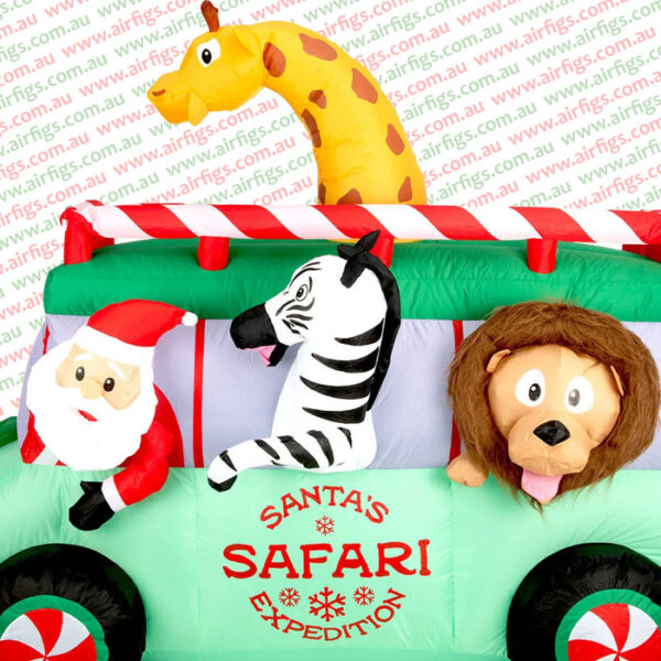 1.7m Santa's Safari Expedition Van Christmas Inflatable - Image 3