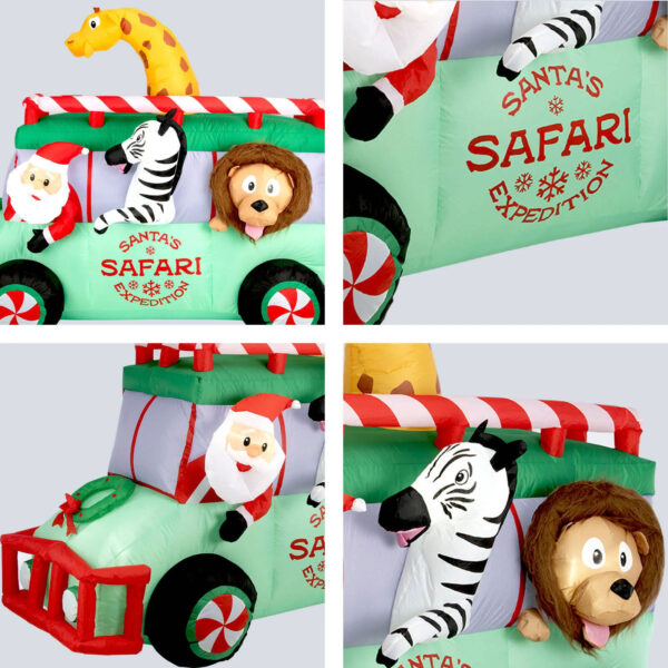 1.7m Santa's Safari Expedition Van Christmas Inflatable - Image 4