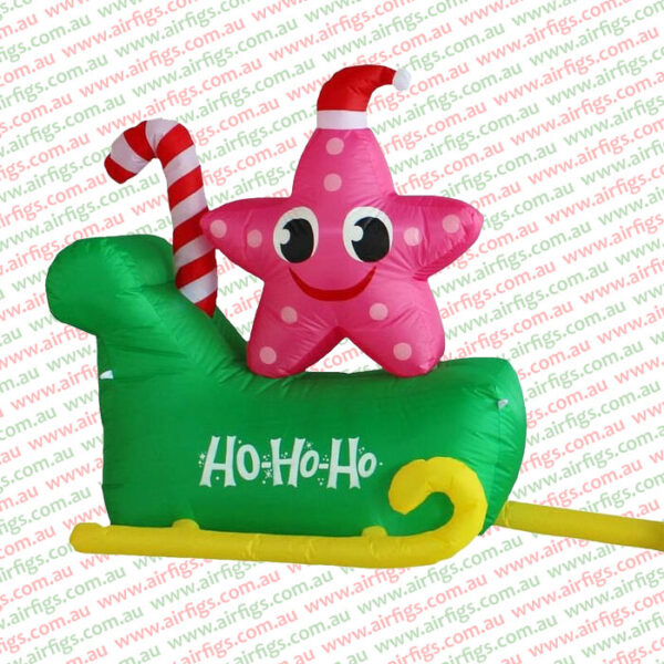 2.7m Starfish & Shark Sleigh Christmas Inflatable - Image 5