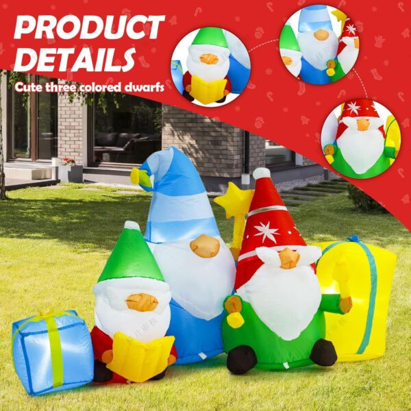 1.8m Gnomes and Gifts Christmas Inflatable - Image 5