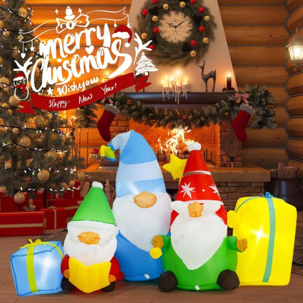 1.8m Gnomes and Gifts Christmas Inflatable - Image 8