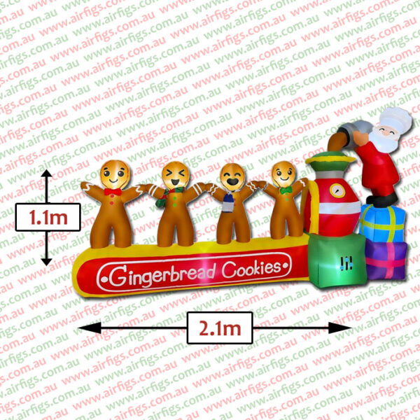 2.1m Gingerbread Biscuit Factory Christmas Inflatable - Image 2