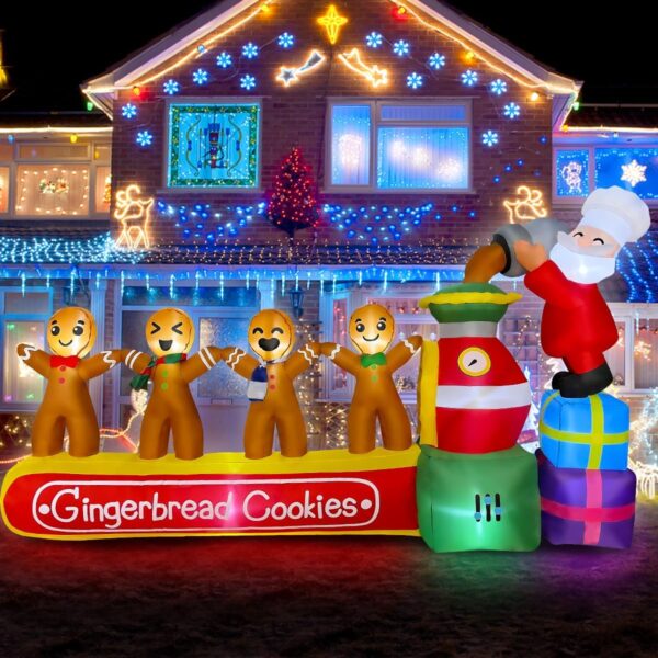 2.1m Gingerbread Biscuit Factory Christmas Inflatable - Image 3